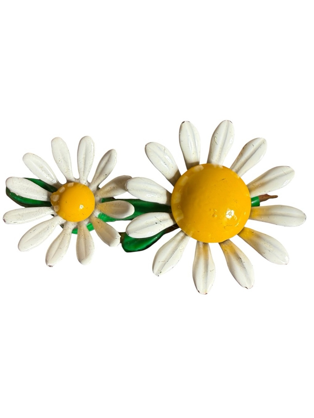 White and Yellow Daisy Brooch